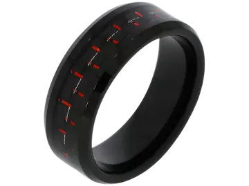 Modell Florentine - 1 Ring aus Wolfram mit Carboneinlage